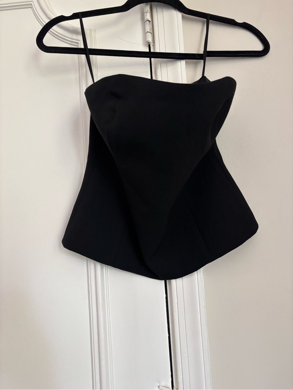 Babaton Black Draped Strapless Top